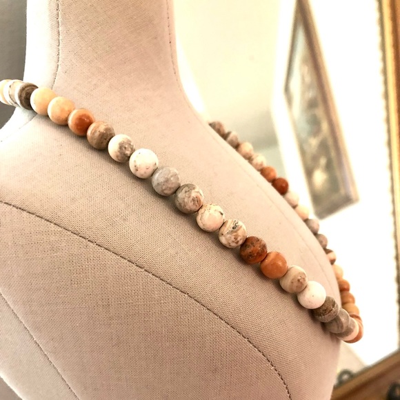 Modern Vintage Jasper Stone Bead Necklace - Picture 5 of 12